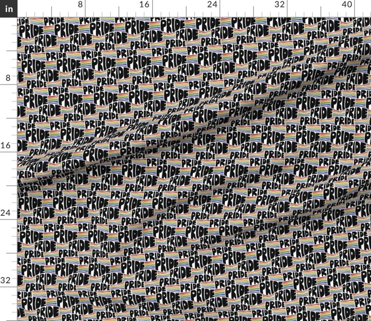 Retro Lgbtqia Pride Month Rainbow Queer Flag Block Lettering Lines Stripes Gay Activism Custom Printed Fabric by Spoonflower Various Fabrics by the Yard or Fat Quarter